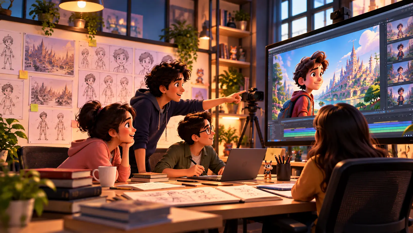 Animation studio workspace at Arena Animation Kukatpally