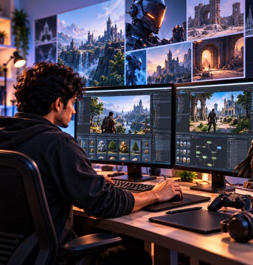 Students learning Unreal Engine at Arena Animation Kukatpally
