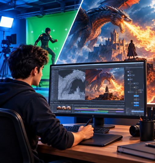 Students learning VFX at Arena Animation Kukatpally
